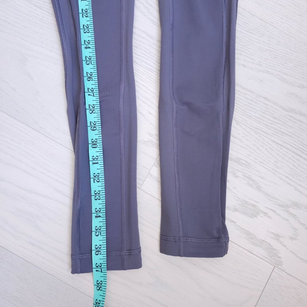 Lululemon Grey Leggings Size 4 High Rise 28" Inseam Side Pockets Athletic Yoga - Picture 7 of 15